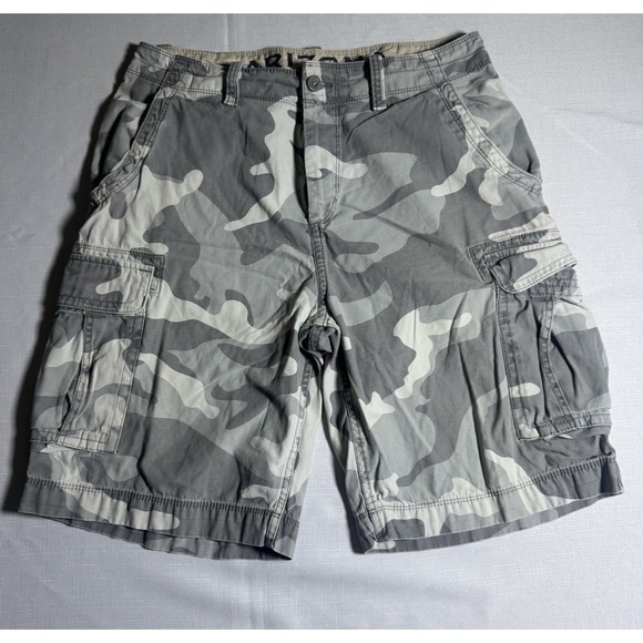 Arizona Jean Co Cargo Shorts Mens Gray Skater Y2K Baggy 100% Cotton Size 33 - Picture 1 of 6